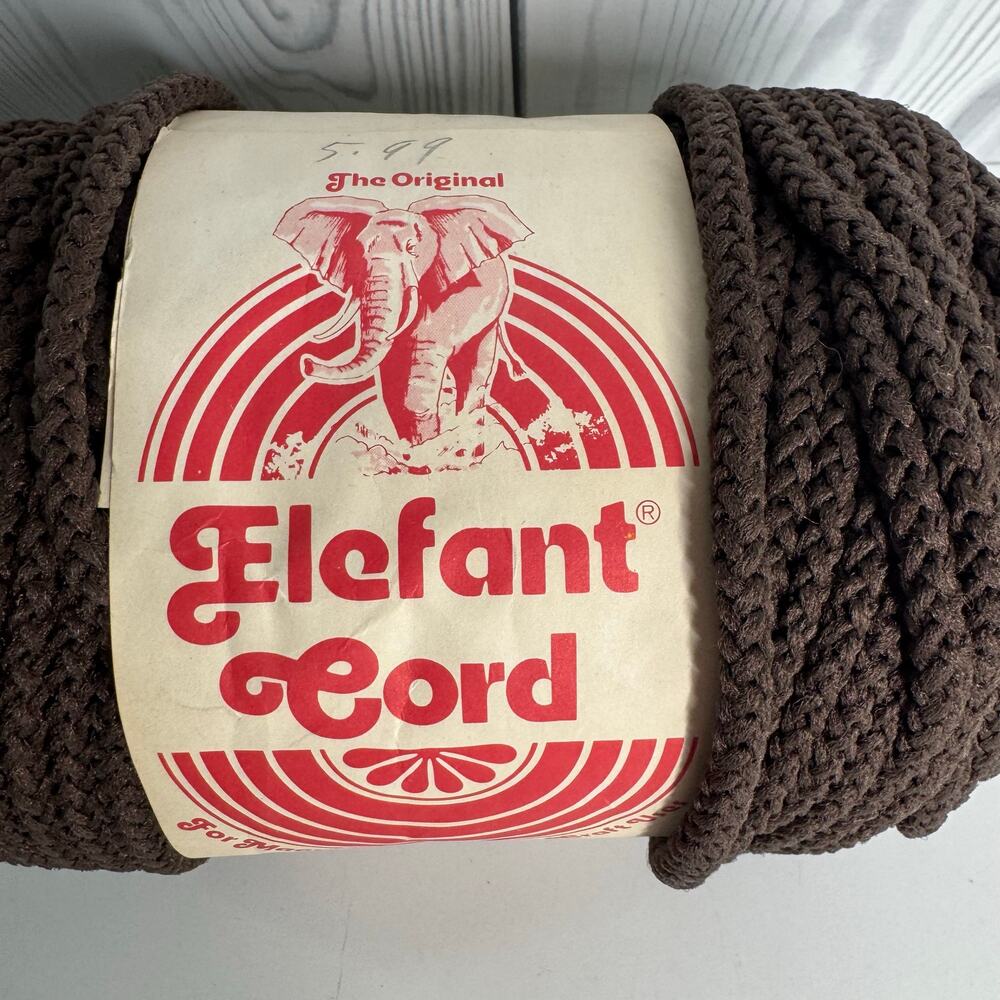 Vintage Elefant Textured Herculon Macrame Cord Brown Olefin Fiber Macrame 1977